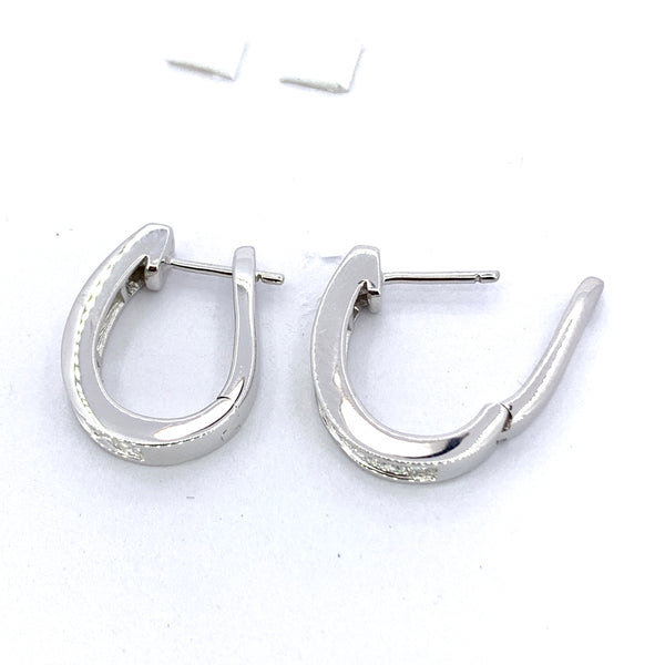PRINCESS CUT DIAMOND HOOP EARRINGS