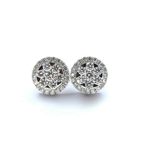 ILLUSION DIAMOND HALO EARRINGS