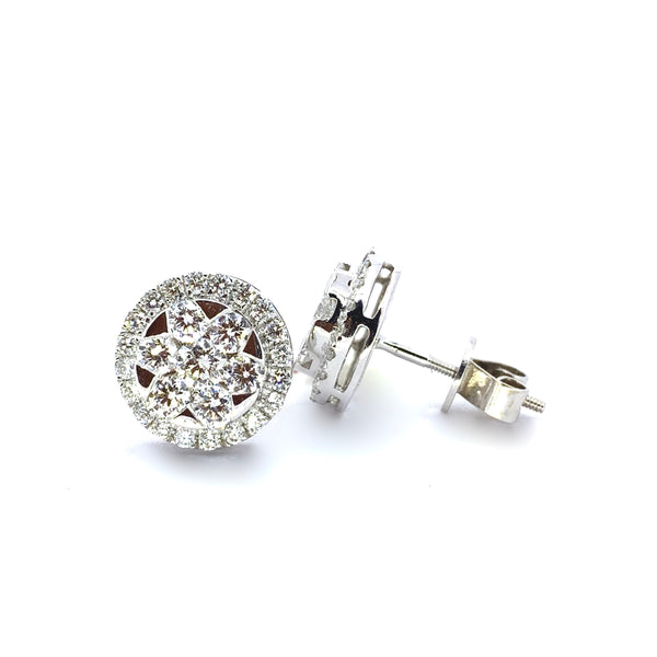 ILLUSION DIAMOND HALO EARRINGS