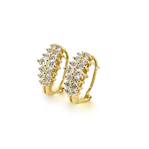 STORE PROMOTION! OMEGA BACK 1 CARAT DIAMOND EARRINGS