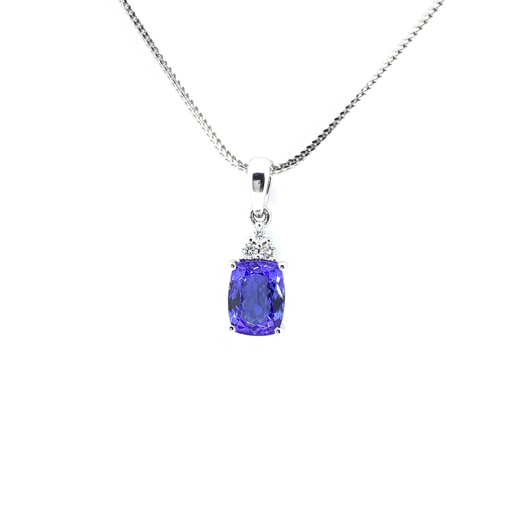 EMERALD CUT TANZANITE PENDANT