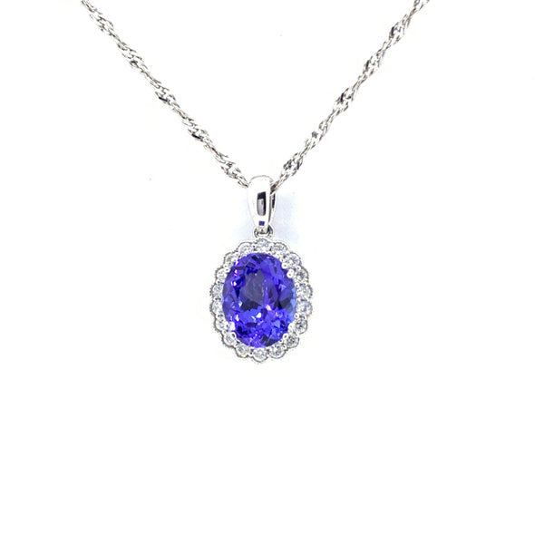OVAL SHAPE TANZANITE PENDANT