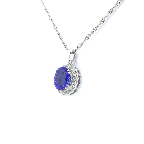 OVAL SHAPE TANZANITE PENDANT