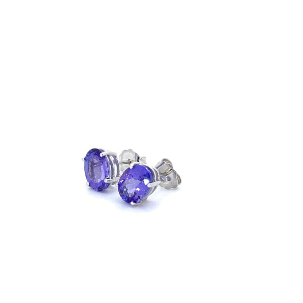 OVAL SHAPE TANZANITE STUD EARRINGS