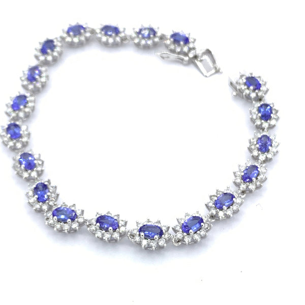 TANZANITE AND DIAMOND STAR HALO BRACELET