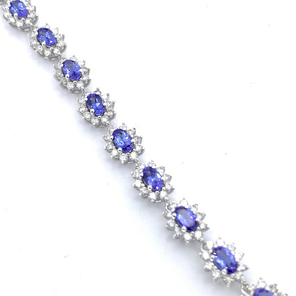 TANZANITE AND DIAMOND STAR HALO BRACELET