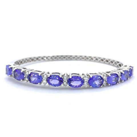 TANZANITE AND DIAMOND BANGLE BRACELET