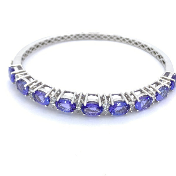 TANZANITE AND DIAMOND BANGLE BRACELET