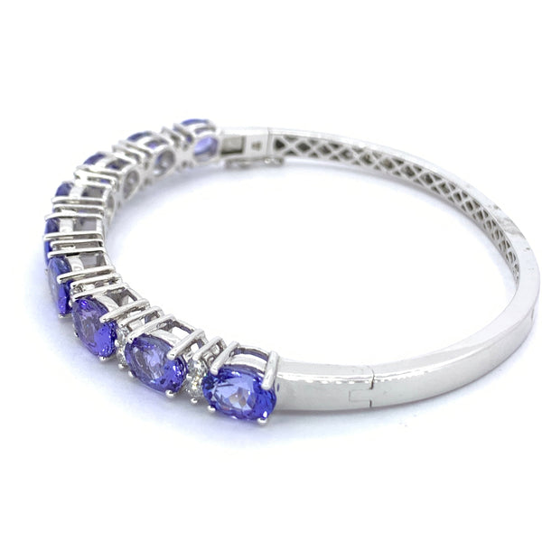 TANZANITE AND DIAMOND BANGLE BRACELET