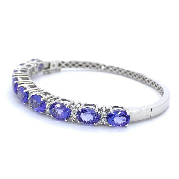 TANZANITE AND DIAMOND BANGLE BRACELET