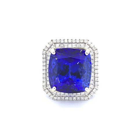 TANZANITE AND DIAMOND SHOWSTOPPER RING