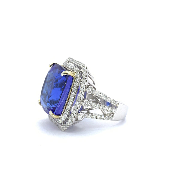 TANZANITE AND DIAMOND SHOWSTOPPER RING