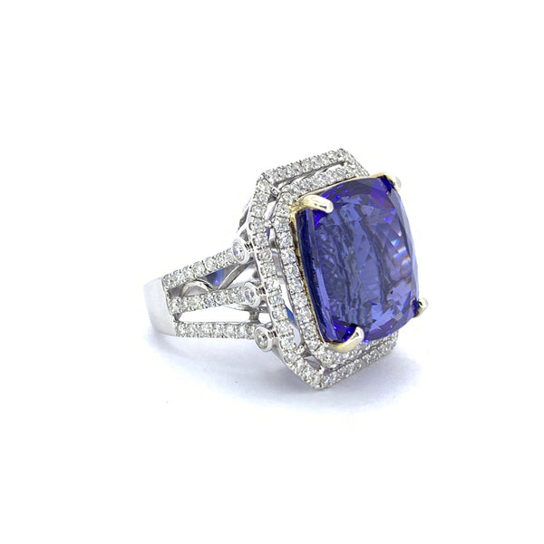 TANZANITE AND DIAMOND SHOWSTOPPER RING
