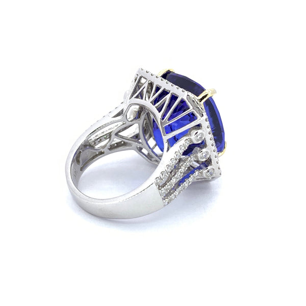 TANZANITE AND DIAMOND SHOWSTOPPER RING