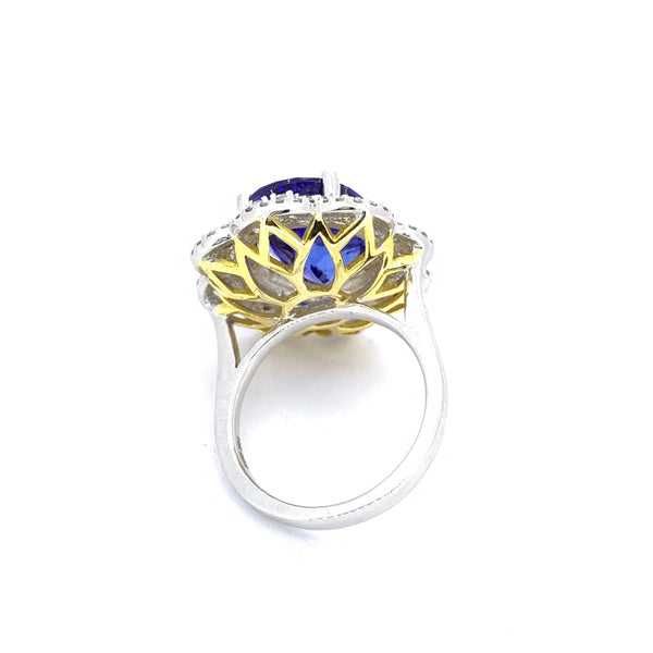 GORGEOUS TANZANITE AND DIAMOND RING