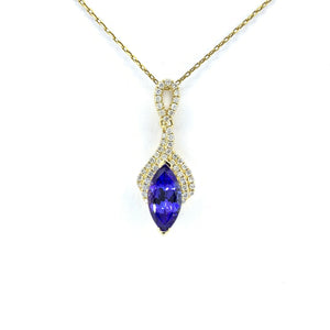 TANZANITE AND DIAMOND PENDANT