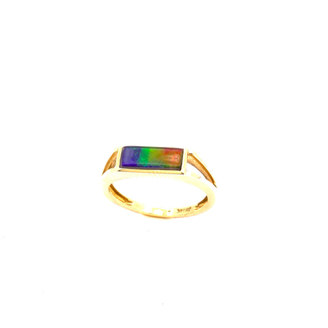 RECTANGULAR SHAPE AMMOLITE RING