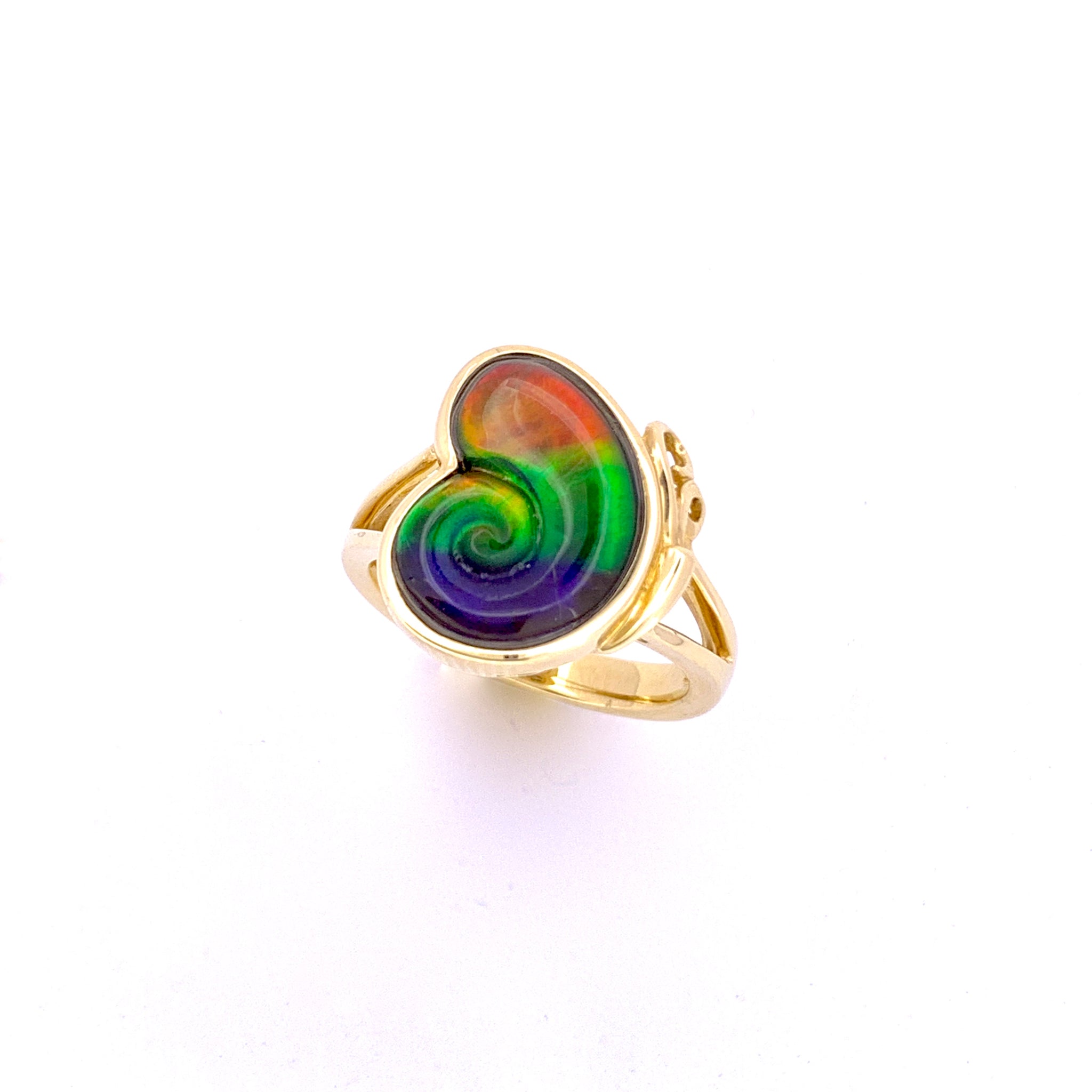 AMMONITE SHAPE AMMOLITE RING