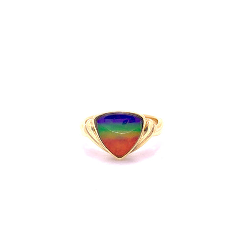 TRILLION SHAPE AMMOLITE RING