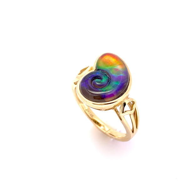 AMMONITE SHAPE AMMOLITE RING