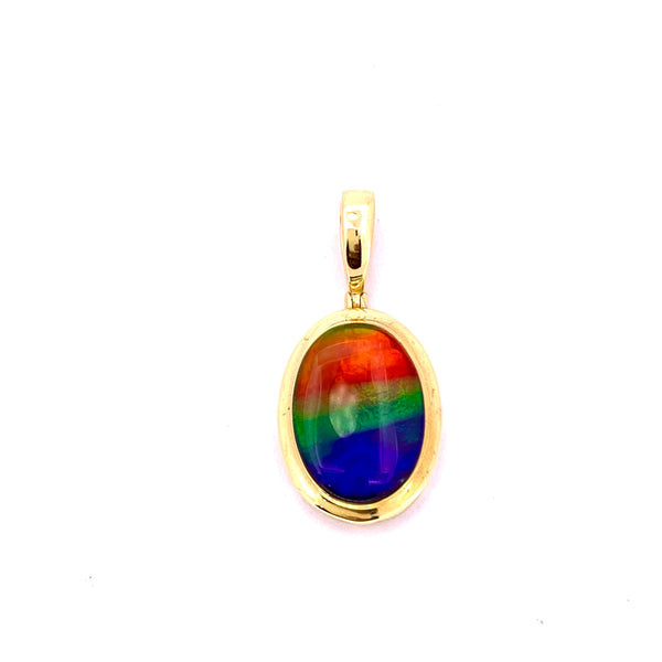 OVAL SHAPE AMMOLITE PENDANT