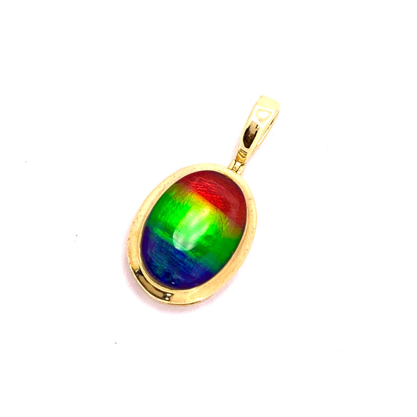 OVAL SHAPE AMMOLITE PENDANT