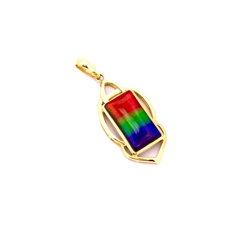 RECTANGULAR SHAPE AMMOLITE PENDANT