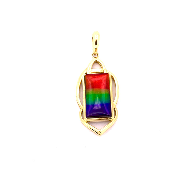 RECTANGULAR SHAPE AMMOLITE PENDANT