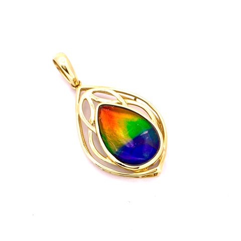 PEAR SHAPE AMMOLITE PENDANT