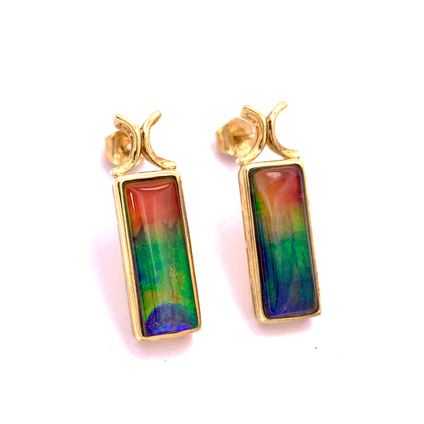RECTANGLE AMMOLITE EARRINGS