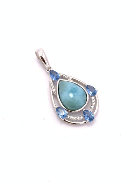 PEAR SHAPE LARIMAR PENDANT