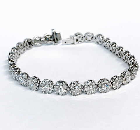 DIAMOND HALO TENNIS BRACELET