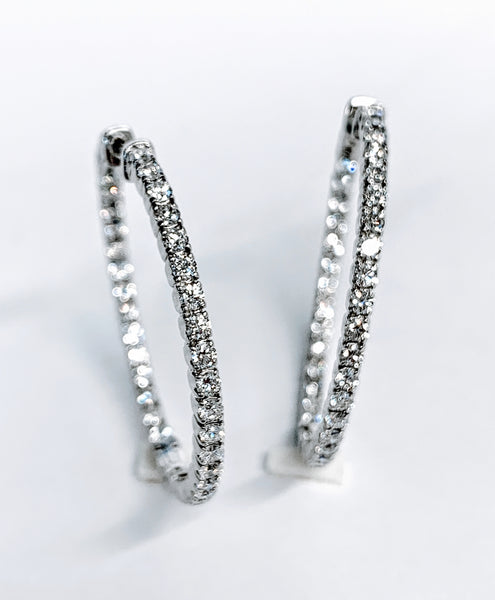 DIAMOND INSIDE OUT HOOP EARRINGS
