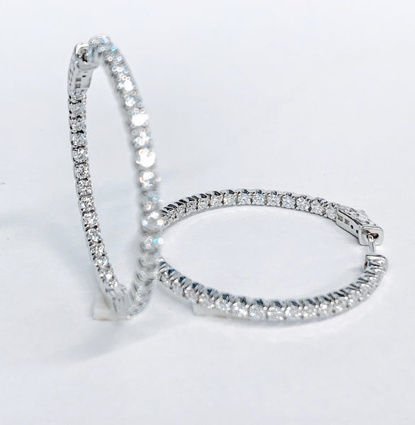 DIAMOND INSIDE OUT HOOP EARRINGS