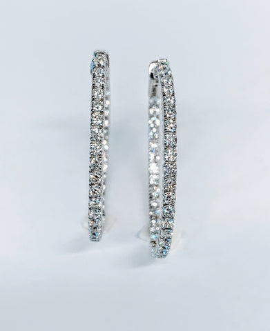 DIAMOND INSIDE OUT HOOP EARRINGS