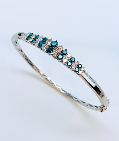 BLUE DIAMOND BANGLE BRACELET