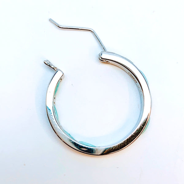 INSIDE OUT LARIMAR HOOP EARRINGS