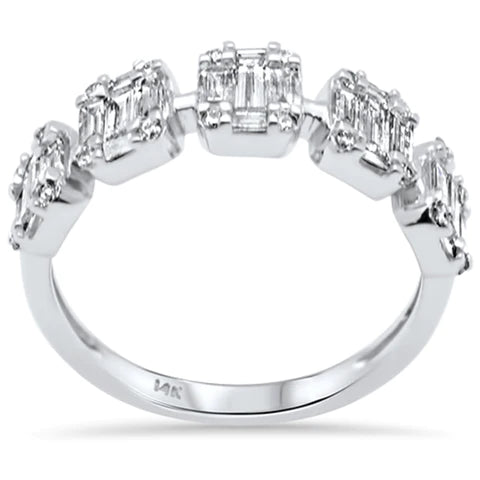 14K Yellow Gold Diamond Round & Baguette Ring