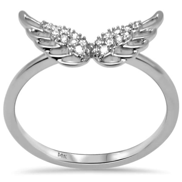 14K Yellow Gold Angel Wings Diamond Ring