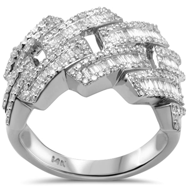 14K Yellow Gold Round & Baguette Diamond Men's Ring