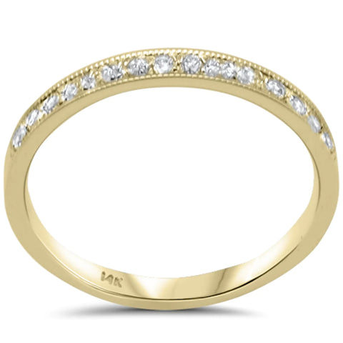 14K Yellow Gold Round Diamond Band Ring