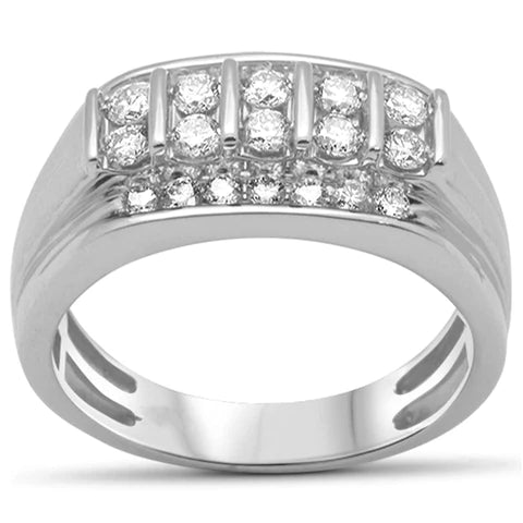 14K Yellow Gold Diamond Men's Band Ring