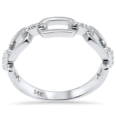 14K White Gold Diamond Link Ladies Ring