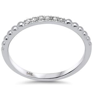 14K White Gold Diamond Ball Ring
