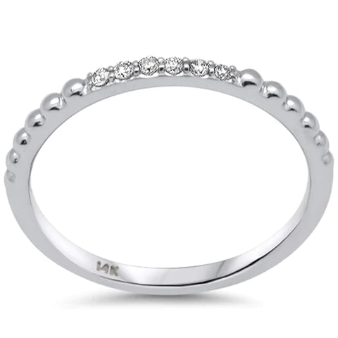 14K White Gold Diamond Ball Ring