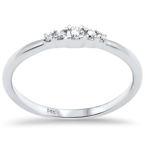 14K White Gold Diamond Stackable Ladies Band Ring