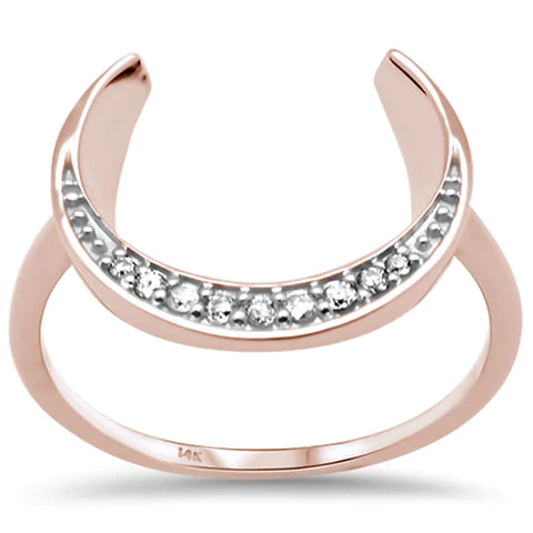 Moon Whit Rings 14K White Gold Diamond Moon Shaped Ring – Exotic Gems