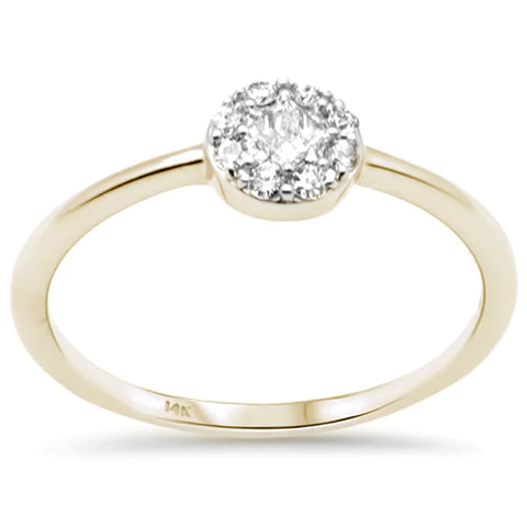 14K Yellow Gold Diamond Ladies Halo Ring