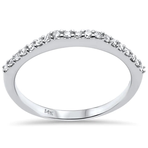 14K White Gold Diamond Stackable Band Ring