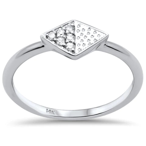 14K Yellow Gold Diamond Shaped Ring